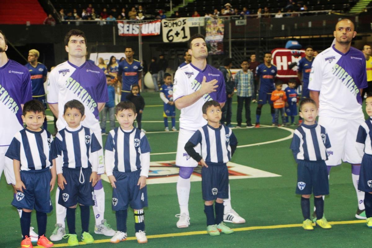 John lining up with the Dallas Sidekicks before playing the Monterrey Flash in Monterrey, Mexico, January 2015